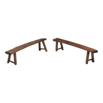 Brutalist Wabi Sabi Benches, France, 19th Century