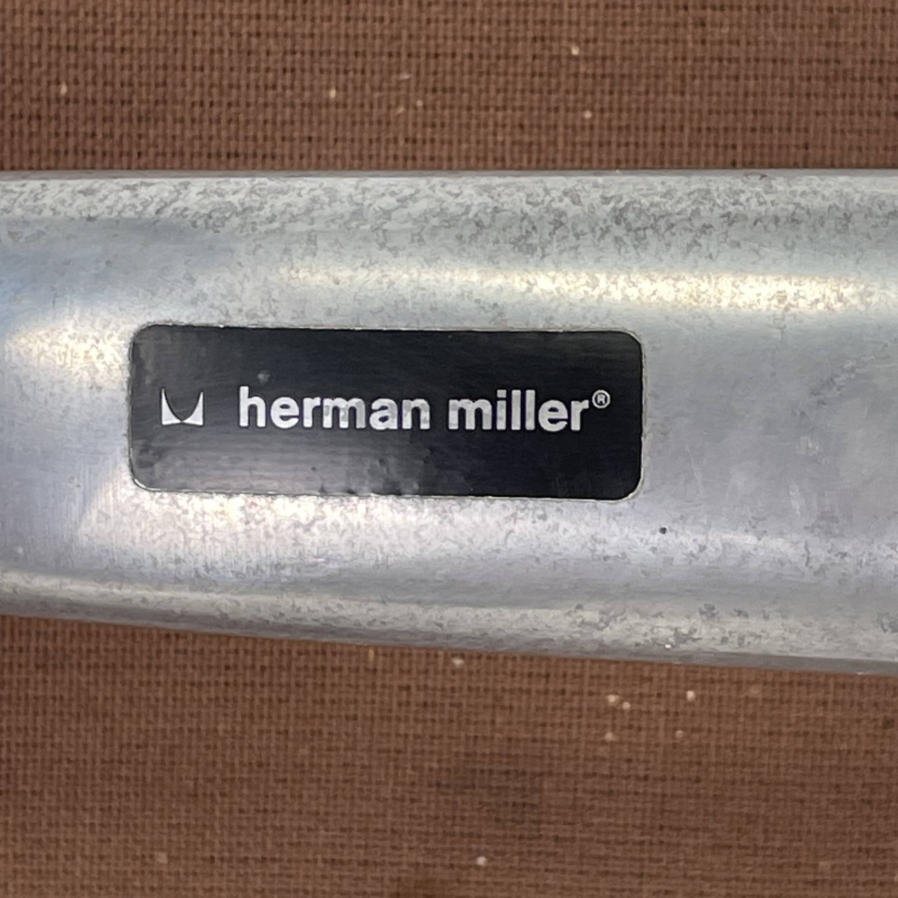 Eames Herman Miller tan / camel leather Soft Pad Group chair