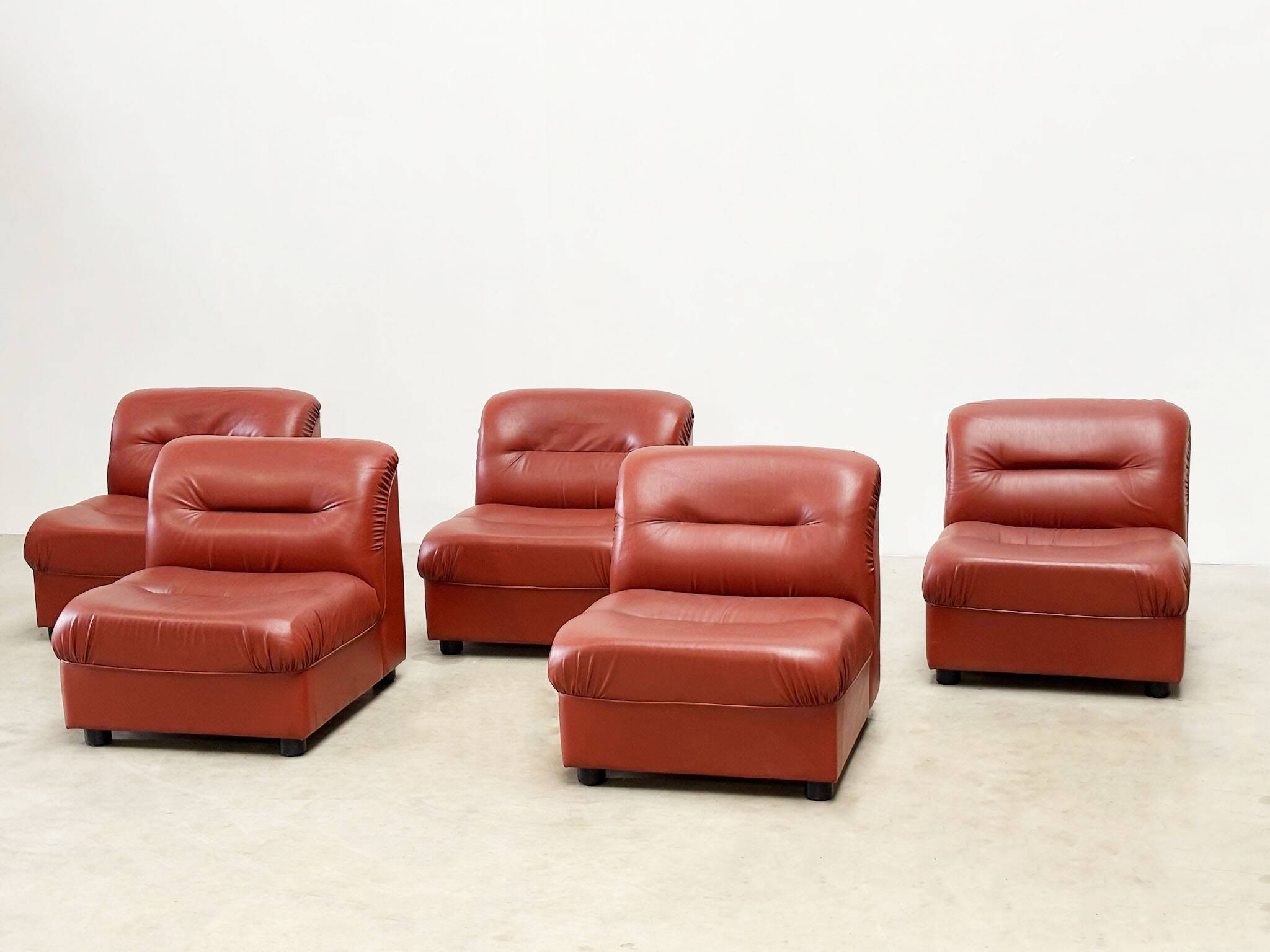 Faux leather modular Italian sofa