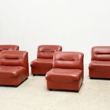 Faux leather modular Italian sofa