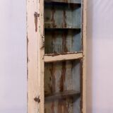 Burmese teak display case with original ecru patina