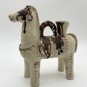 Ceramic candlestick horse, Sardinian, 1960s