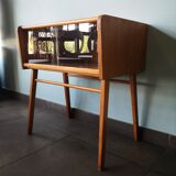 Meuble télé/radio vintage, tchèque (Opp. Hodonin)
