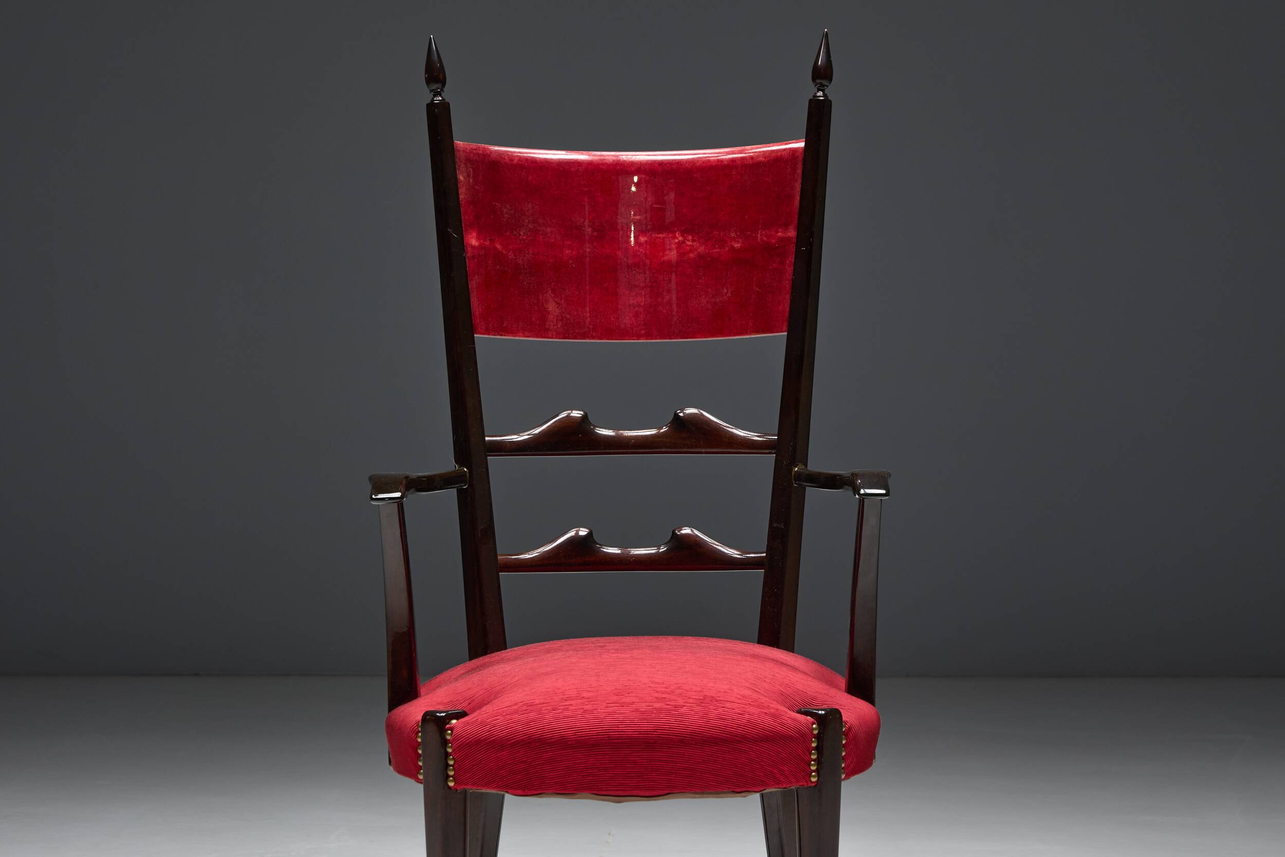 High-back dining chairs by Aldo Tura, Italy, 1962