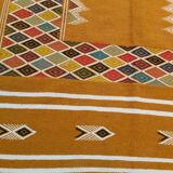 Handmade Berber colored patterned biker carpet  215 x120cm