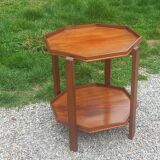 Art Deco folding side table in mahogany with double top marquetry.