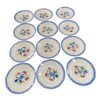 Set of 12 Digoin Sarreguemines Elorn plates
