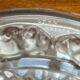 Art Deco chandelier signed Ezan in glass paste and copper.