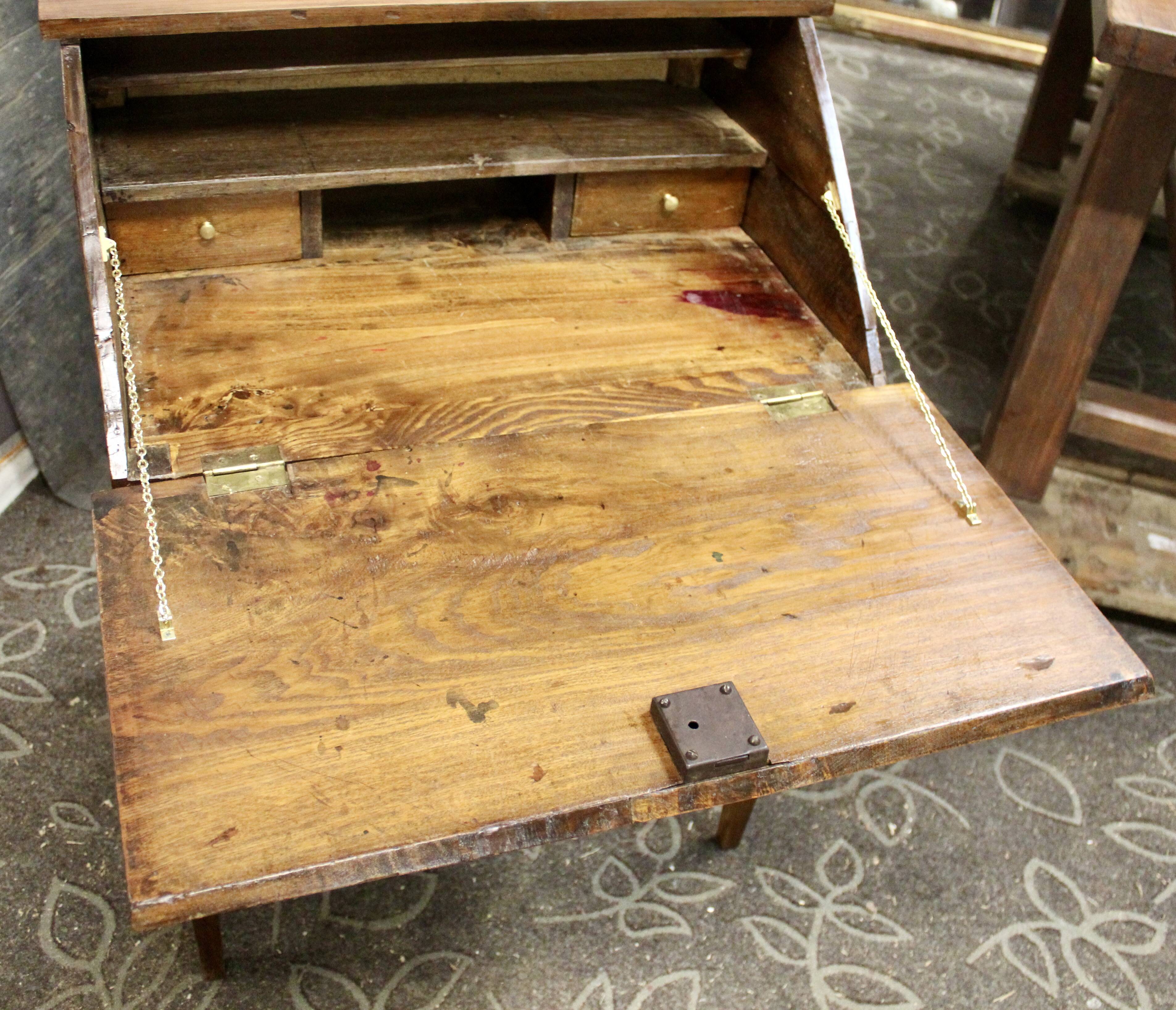 19th century natural wood sloping desk