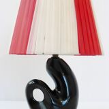 Adorable lamp 50s in ceramics and nylon raffia 1950 vintage 50's rockabilly