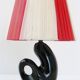 Adorable lampe années 50 en céramique et raphia de nylon 1950 vintage 50's rockabilly