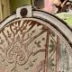 Chairs in Lacquer and Ikat Damask Upholstery, Set of 2