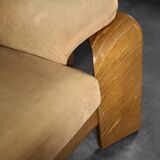 Mid-century norwegian modern two-seater sofa stressless pegasus low back loveseat from ekornes