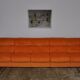 Orange Corduroy Modular Sofa, 1970s, Set of 5