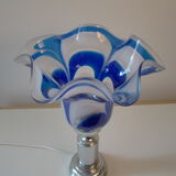 Lampe vintage verre bleue Mazzega