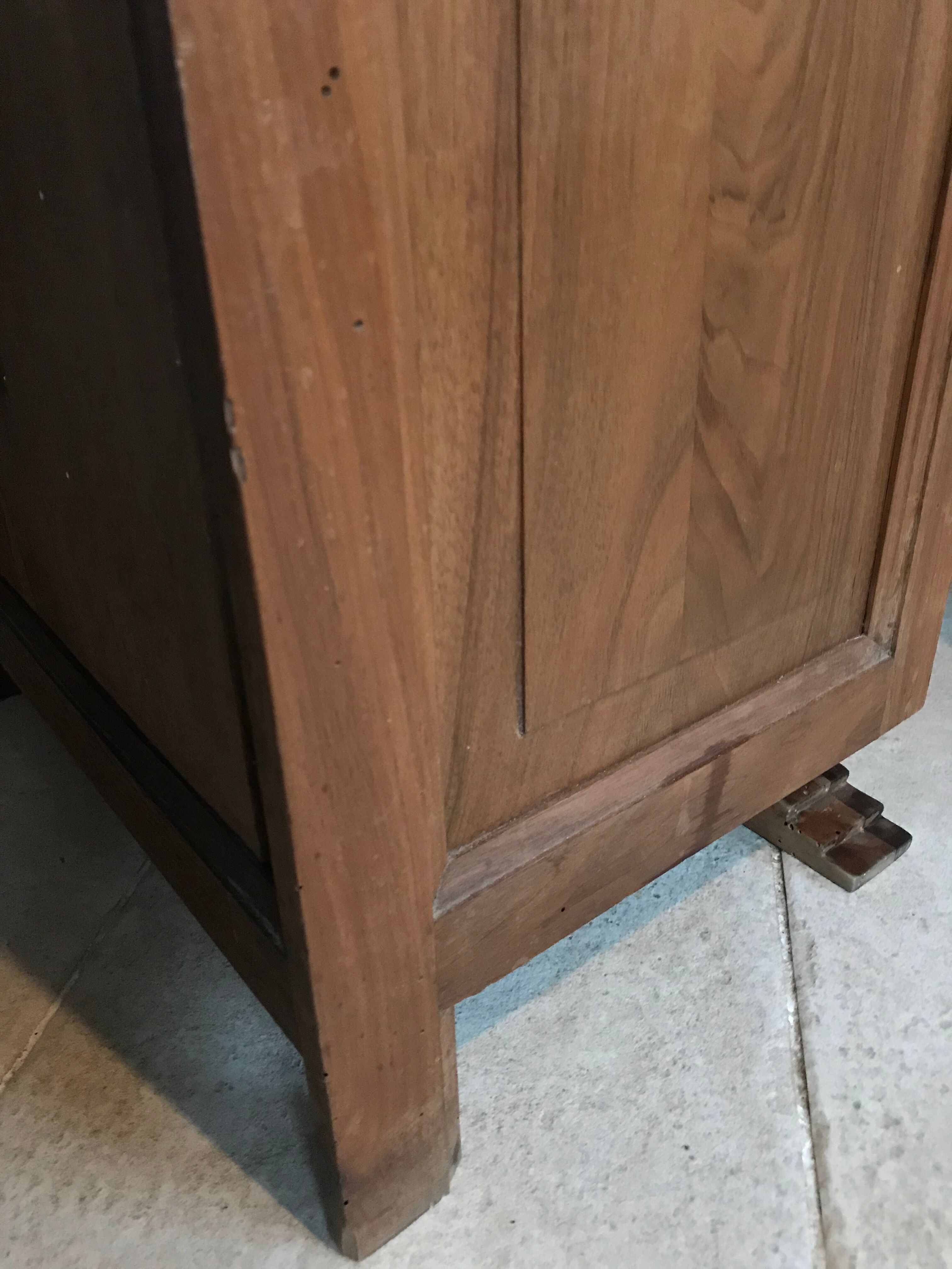 Art Deco wood and marble bedside