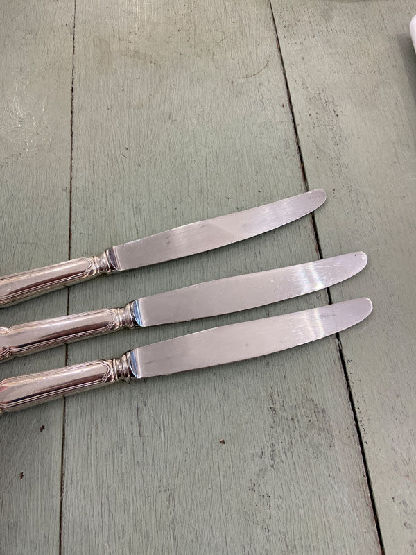 Series of 12 old knives, silver metal