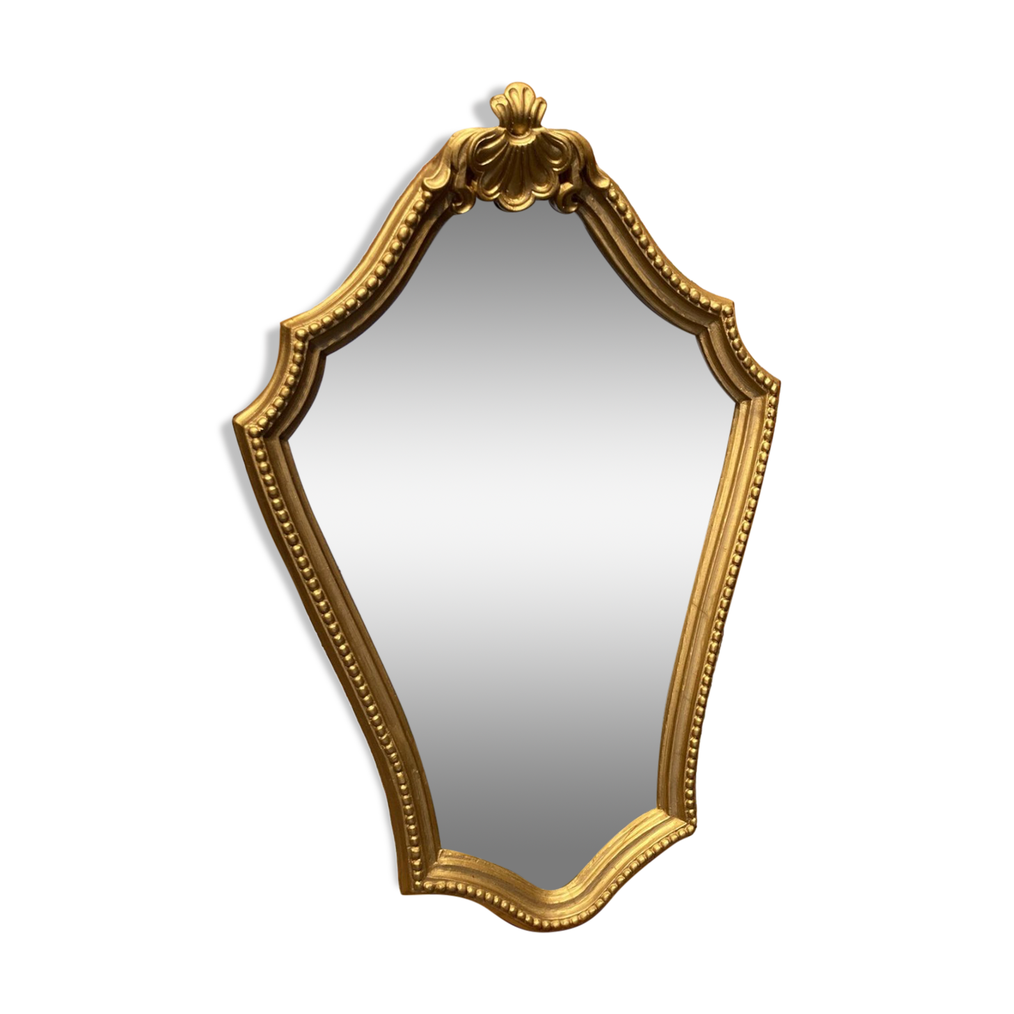 Wooden mirror painted gold