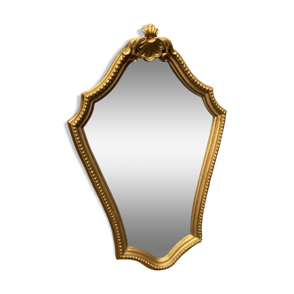 Wooden mirror painted gold