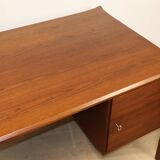 Vintage desk by Wilhelm Renz in double-sided teak, 1960s