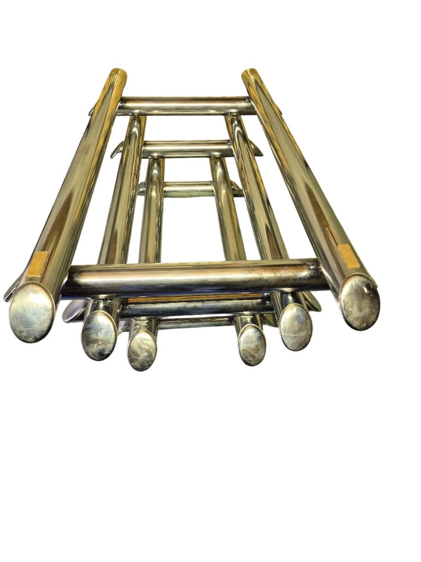 Willy Rizzo table 1970 chrome metal and glass