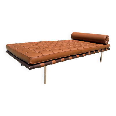 Knoll barcelona daybed mies van der rohe in cognac venezia leder nieuwstaat