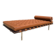 Knoll barcelona daybed mies van der rohe in cognac venezia leather, as new