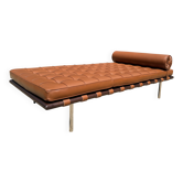 Knoll barcelona daybed mies van der rohe in cognac venezia leather, as new