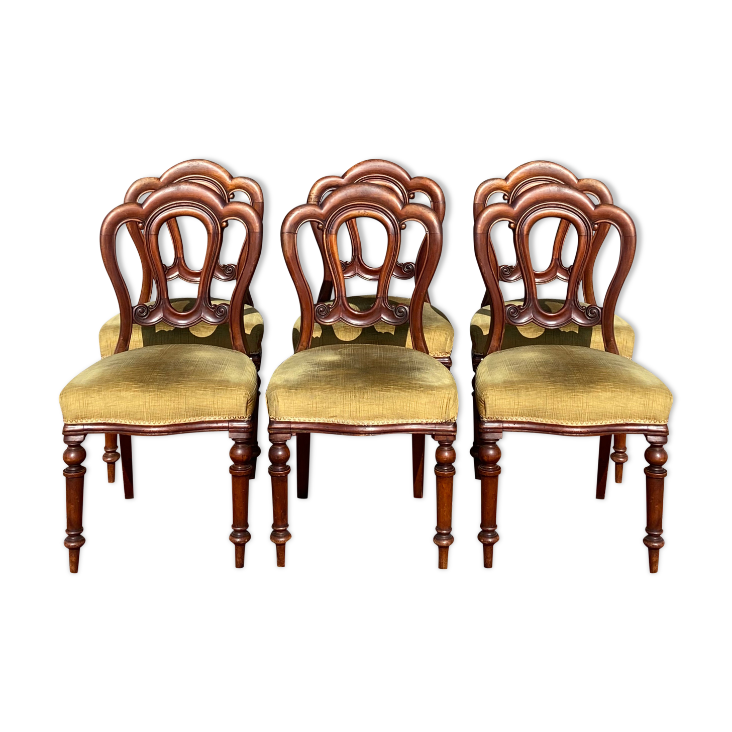 Suite de six chaises d’époque XIX eme en acajou