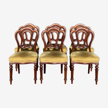 Suite de six chaises d’époque XIX eme en acajou