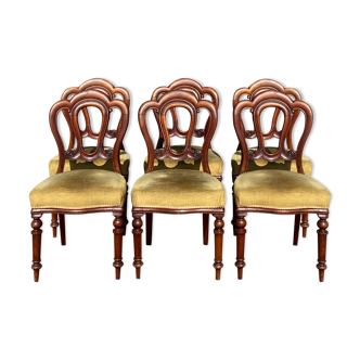 Suite de six chaises d’époque XIX eme en acajou