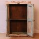 Old art deco cabinet in original turquoise-pink patina Burmese teak