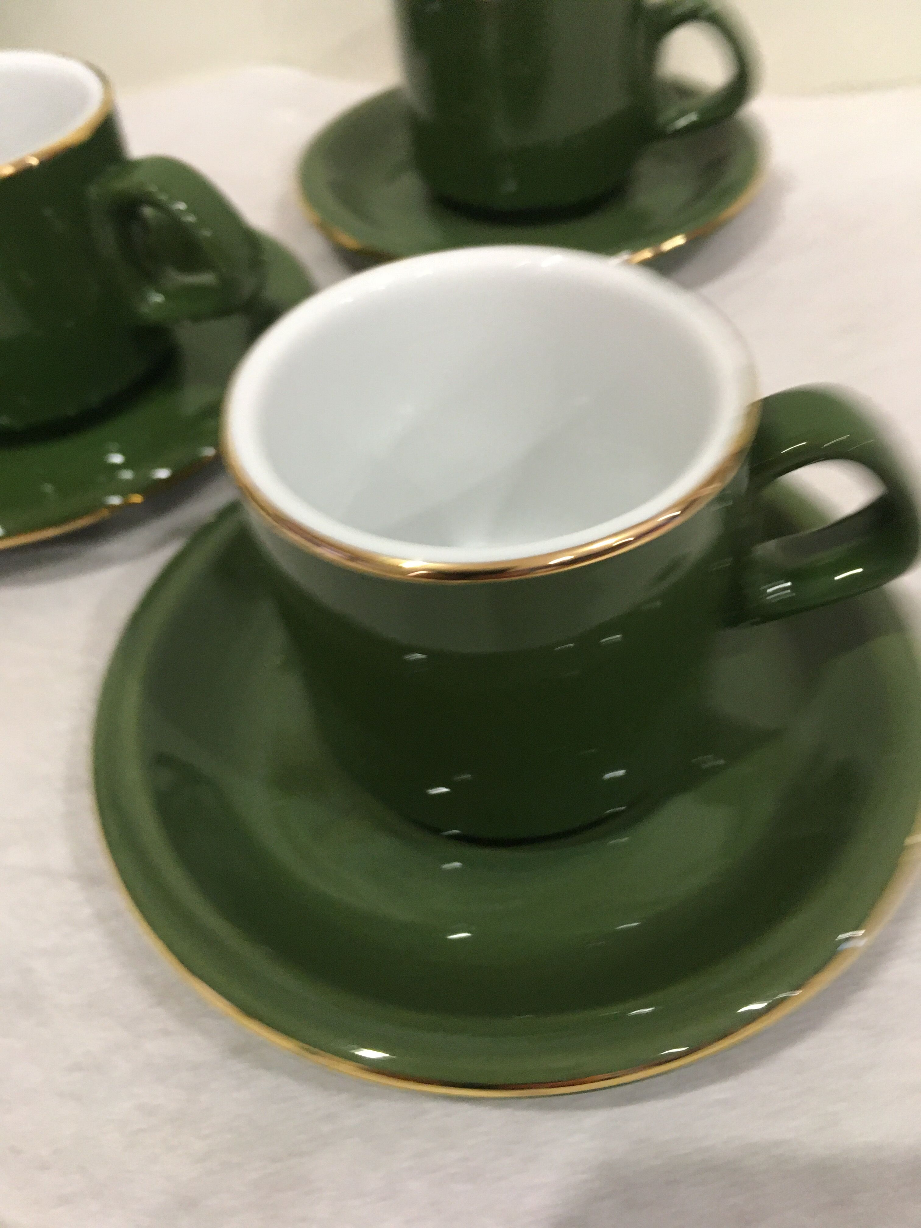 Lot of 5 cups green bistro