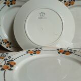 Six Art Deco plates from Badonviller service "Madeleine"