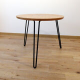Living room, wood and metal legs table