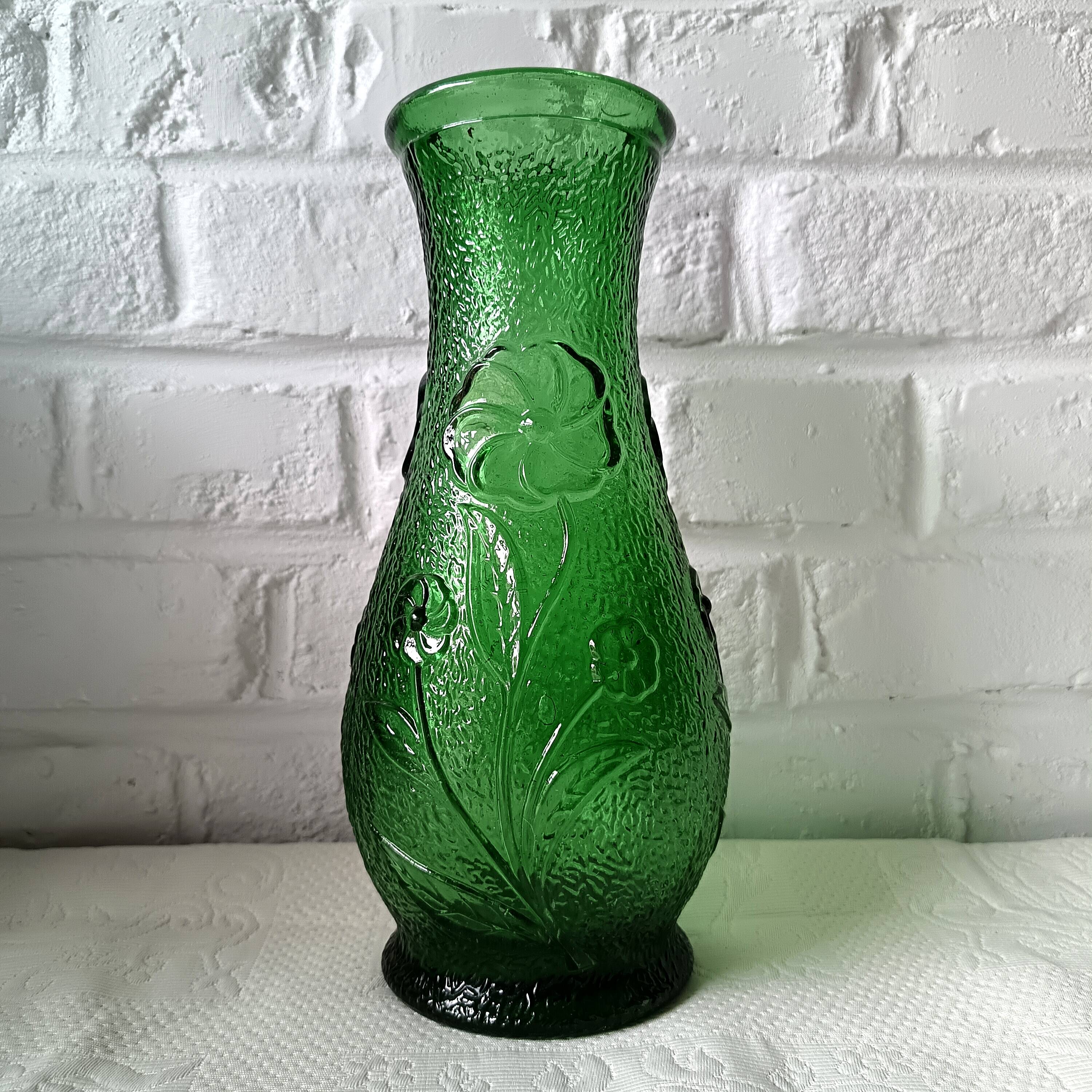 Large green glass vase circa 1950/1960, constantin italy