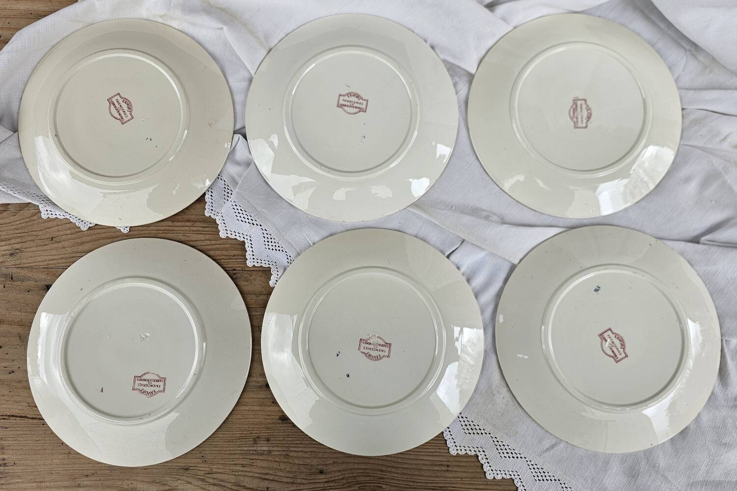 Assiettes plates Favori Sarreguemines rose