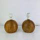 Paire de lampes boules en bois, années 80