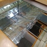 Vintage hidden bar coffee table by Paul michel in ash wood, 1970s