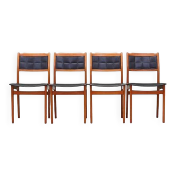 Set of four beech chairs, Danish design, 1970s, production: Denmark