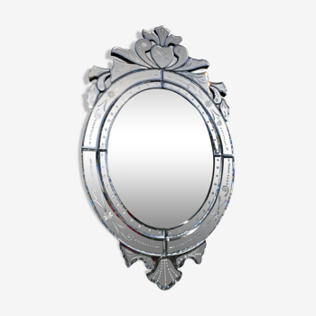 Oval Venetian wall mirror