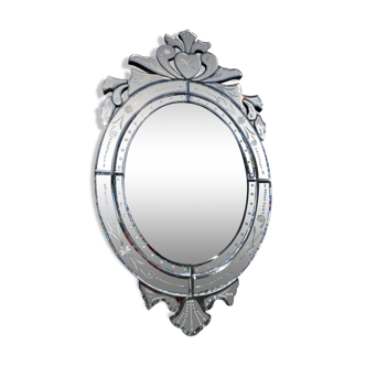 Oval Venetian wall mirror