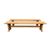 Pair of oak farm benches