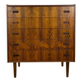 Commode danoise en palissandre des années 60 – 5 tiroirs