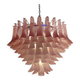 Contemporary White and Pink “Selle” Murano Glass Chandelier