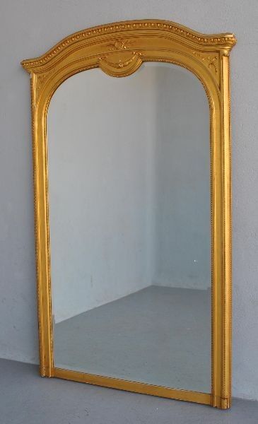Mirror Louis XVI gilded stucco XIX 133x216cm style