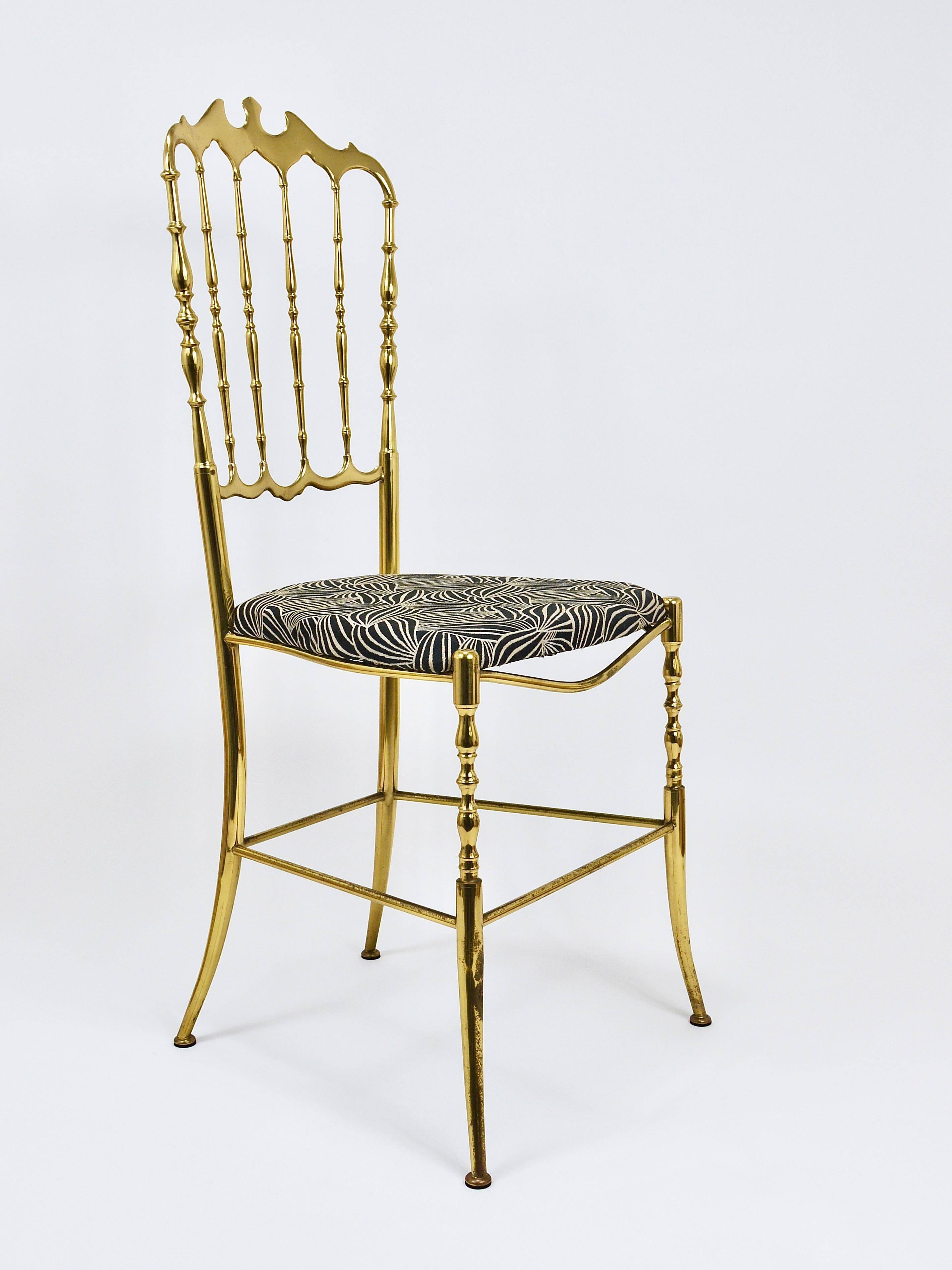 Mid-Century Chiavari Chair in Brass by Giuseppe Gaetano Descalzi, Italy, 1950s
