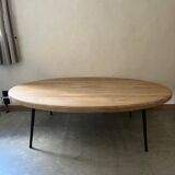 Table basse en bois, pieds en métal