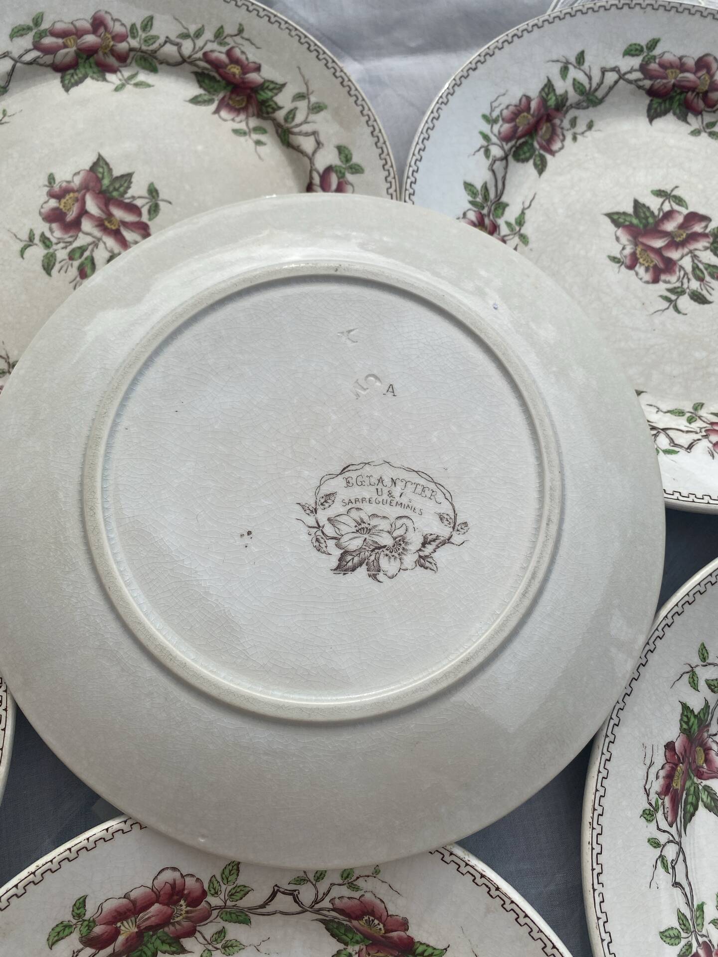 Lot de 6 assiettes à dessert polychromes Sarreguemines