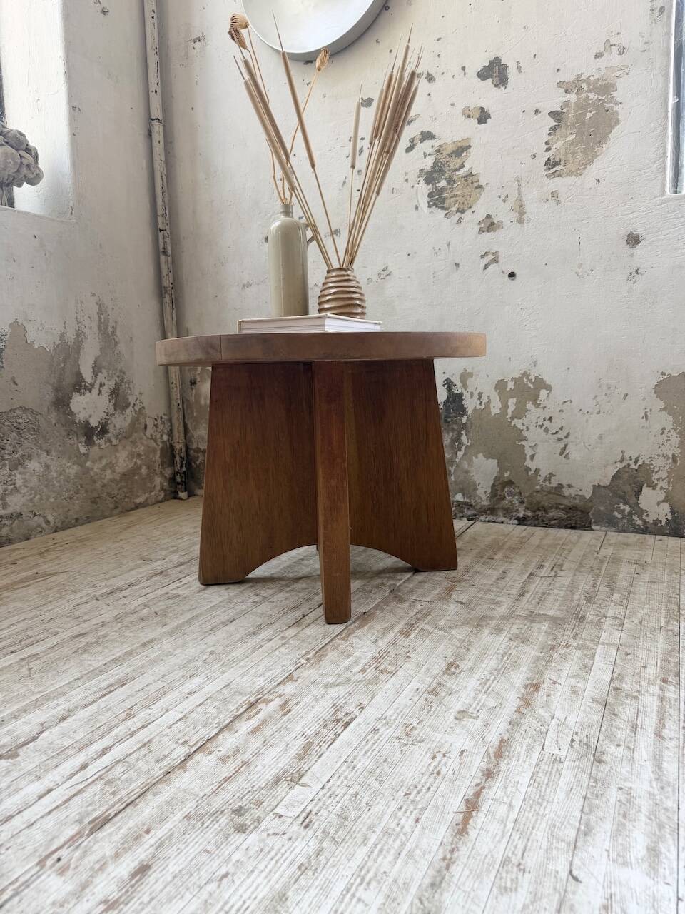 Constructivist gueridon 1950 mahogany